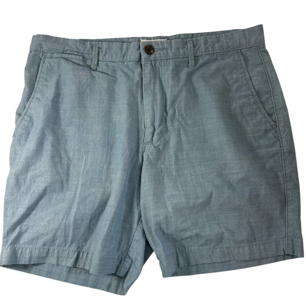 Goodfellow & Co Mens Linden Shorts Size 34 Chambray Cotton Flat Front Golf